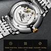 JINSHIDUN Новые деловые и развлекательные мужские часы Автоматические механические часы Модные бриллиантовые водонепроницаемые светящиеся мужские часы высокого класса