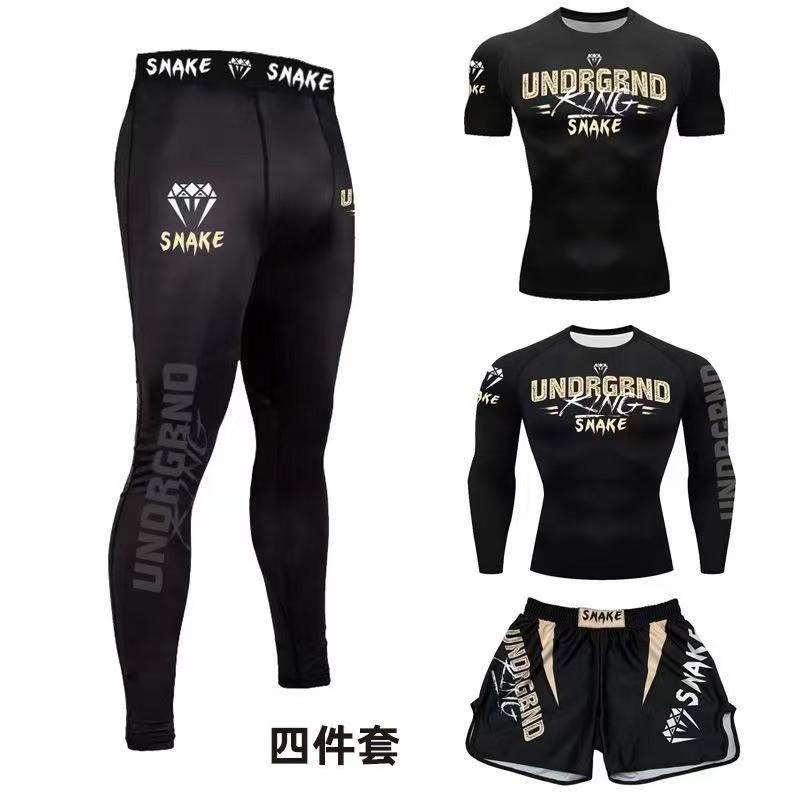 MMA Boxing Training Suit Men Women Lightweight Stretch Athletic Uniform Combat Sports Running Gym