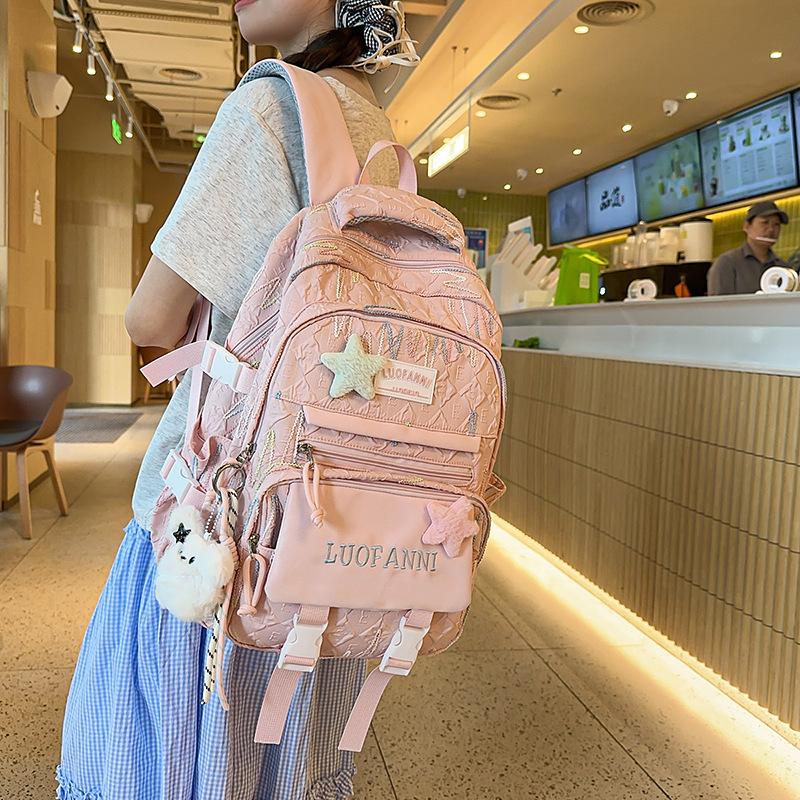 Schoolbag college style schoolbag for girls junior high school students cute Korean version large capacity backpack lightweight high school students