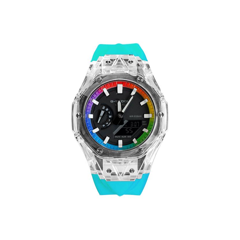 CASIO Unisex Liquid Crystal,Analog Dual Display Series 48.5mm Black Watch GA-2100-7A(Watch8--)