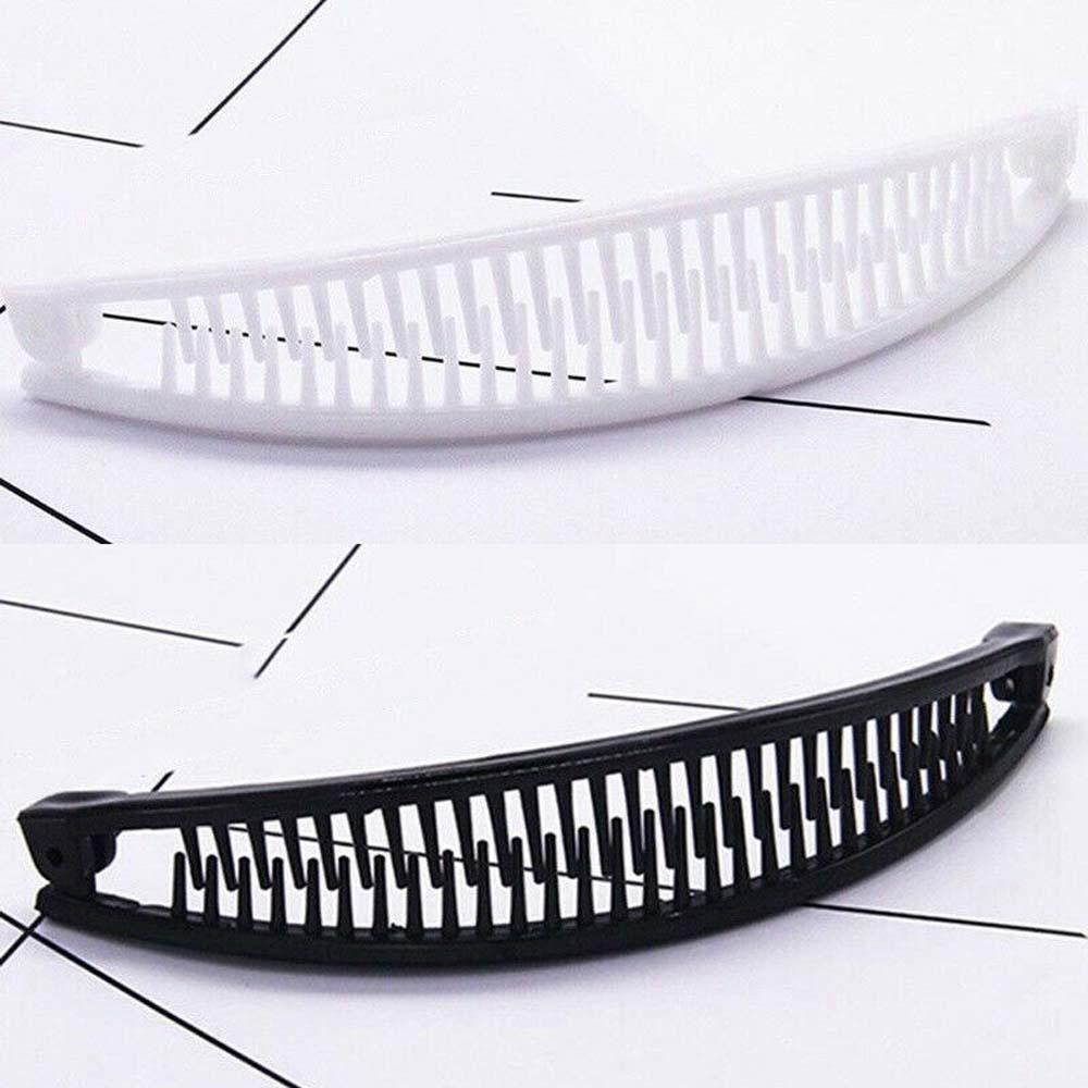 Simple Solid Color Women Girl Plastic Lady Hairpins Barrettes Banana Clip Hair Clip Comb