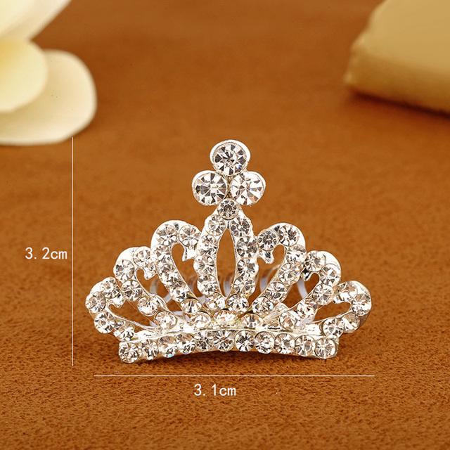 Kids Mini Crowns Hair Jewelry Coloful Shining Crystal Hair Combs Small Tiaras Girls Birthday Party Princess Hair Ornaments