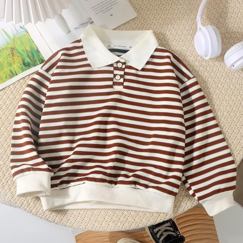 Boys Polo Shirts Autumn Winter Tops for Kids Long Sleeve Children T-shirts Stripe Girls Blouse Baby Tees Toddler Outfits