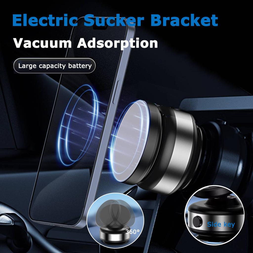Car Magnetic Vacuum Suction Phone Holder 360 Degree Rotating Aluminum Alloy Adsorption Bracket Double-sided Suction Phone Holder