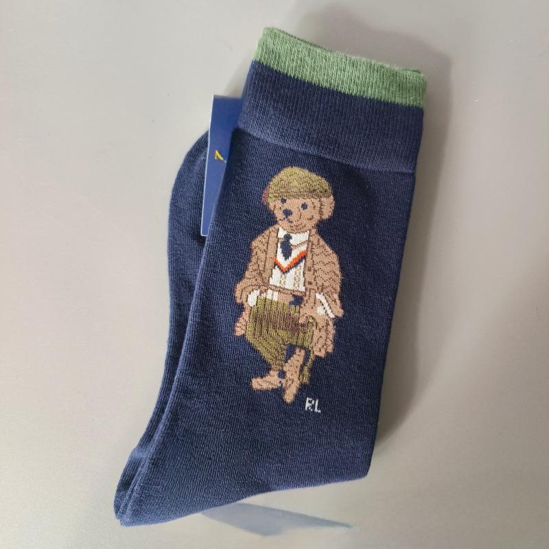 Осенне-зимние женские модные повседневные носки до середины икры с узором медведя