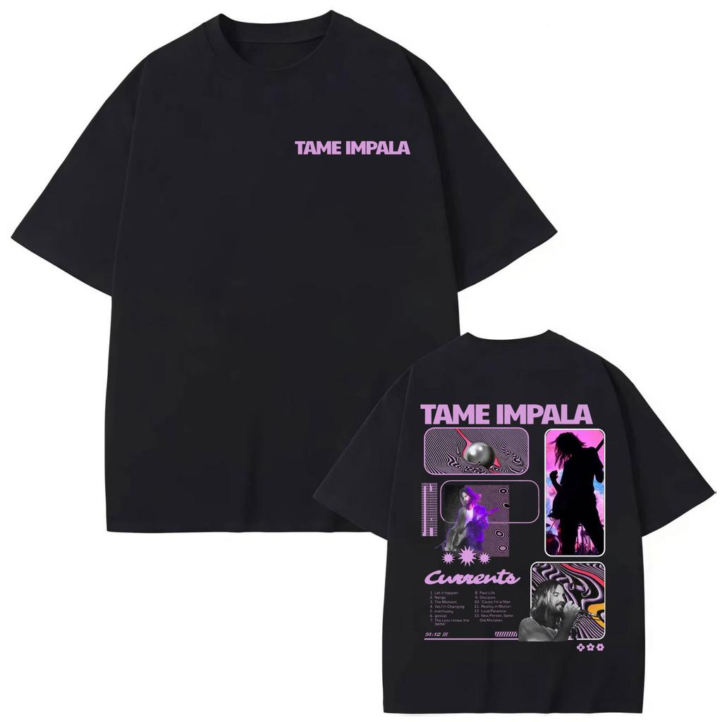 Футболка с принтом Tame Impala, футболка для тура, мужская женская одежда, модная, Y2k, оверсайз, летние повседневные футболки с коротким рукавом