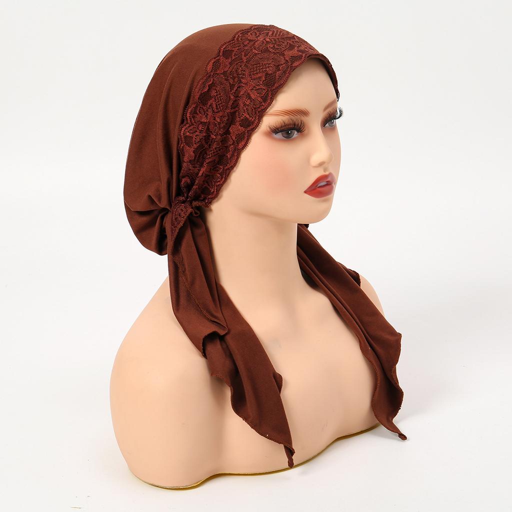 Однотонный готовый хиджаб-обертывание, головной платок, мусульманский тюрбан-боннет для женщин, внутренняя шапочка, шапка-турбан