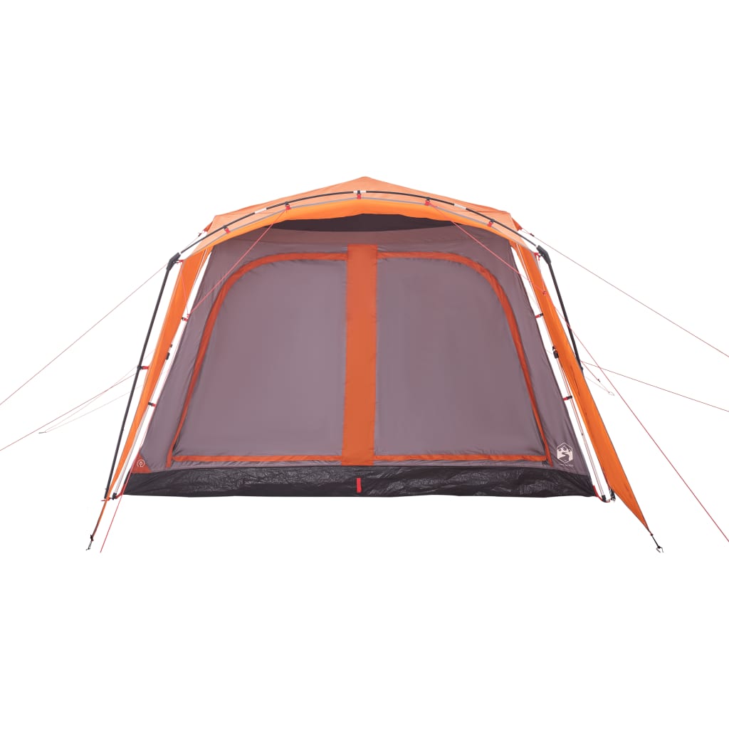 Family Tent with Porch 9 Person Capacity Gray and Orange Quick Release System