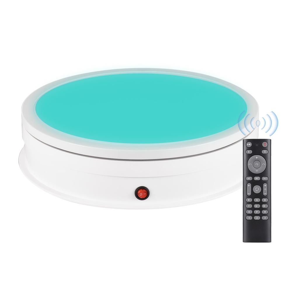 30CM/11.8in Motorized Rotating Display Stand with RGB Light Display Base 360 Degrees Rotatable Electric