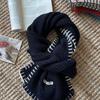 LOOKING4U Stitch Handmade Knit Muffler Black