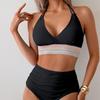 Женские сексуальные купальники Push Up, комплект бикини из двух частей, купальный костюм с открытой спиной и бретелькой через шею