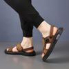 Fashion2024 Genuine Leather Sandals Men Soft Comfortable Summer Sandals Open Shoes Non Slip Outdoor Beach Sandal Fashion Men's Sandal