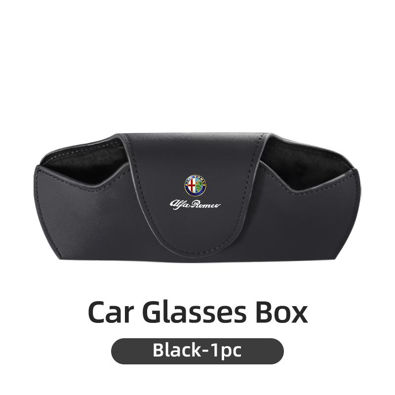 ZOPJT1 Leather Car Sunglass Storage Box Visor Eyeglasses Ticket Holder For Alfa Romeo Giulietta 159 147 156 166 Mito Giulia GT Stelvio