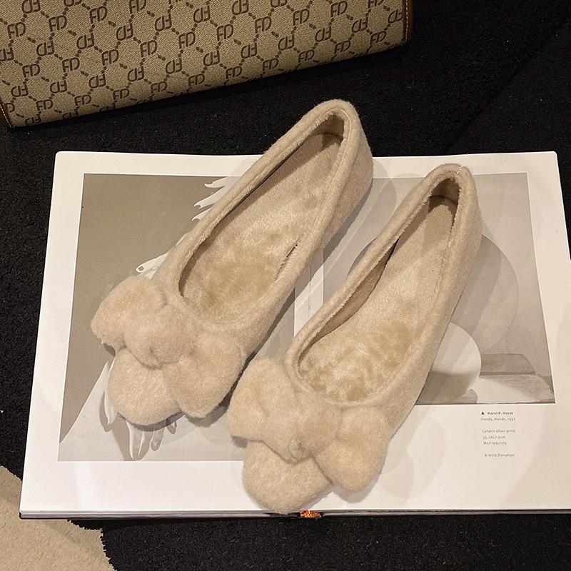 Модные мокасины большого размера из овечьей шерсти для женщин, вьющиеся овечьи меховые балетки, женские теплые плюшевые лоферы, зимние хлопковые туфли, женские пушистые зимние сапоги