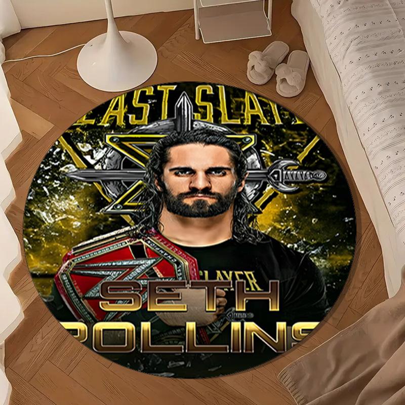 Beast Slayer: Seth Rollins Round mat Home Decor, Chair rug For livingroom,Bedroom, doormat home decor Birthday Gift Christmas Gifts