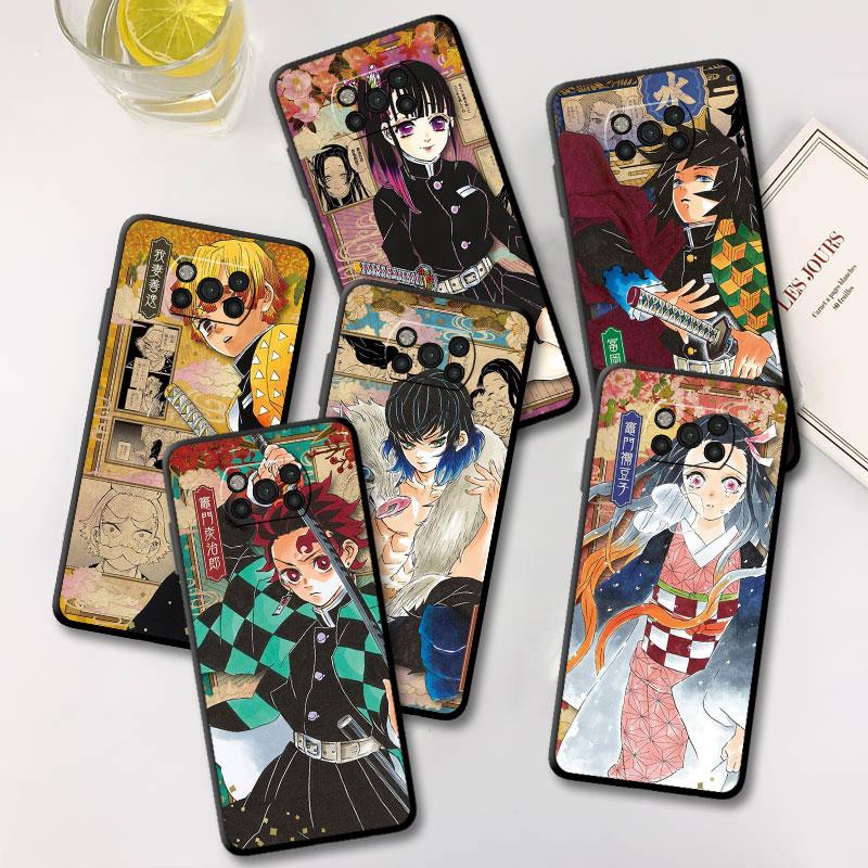 Чехол для Xiaomi Mi Poco X3 NFC X4 Pro F3 M3 C40 F4 GT M5 M4 F1 11 Lite 11T 10T 9T силиконовый чехол для телефона Demon Slayer Art Fundas