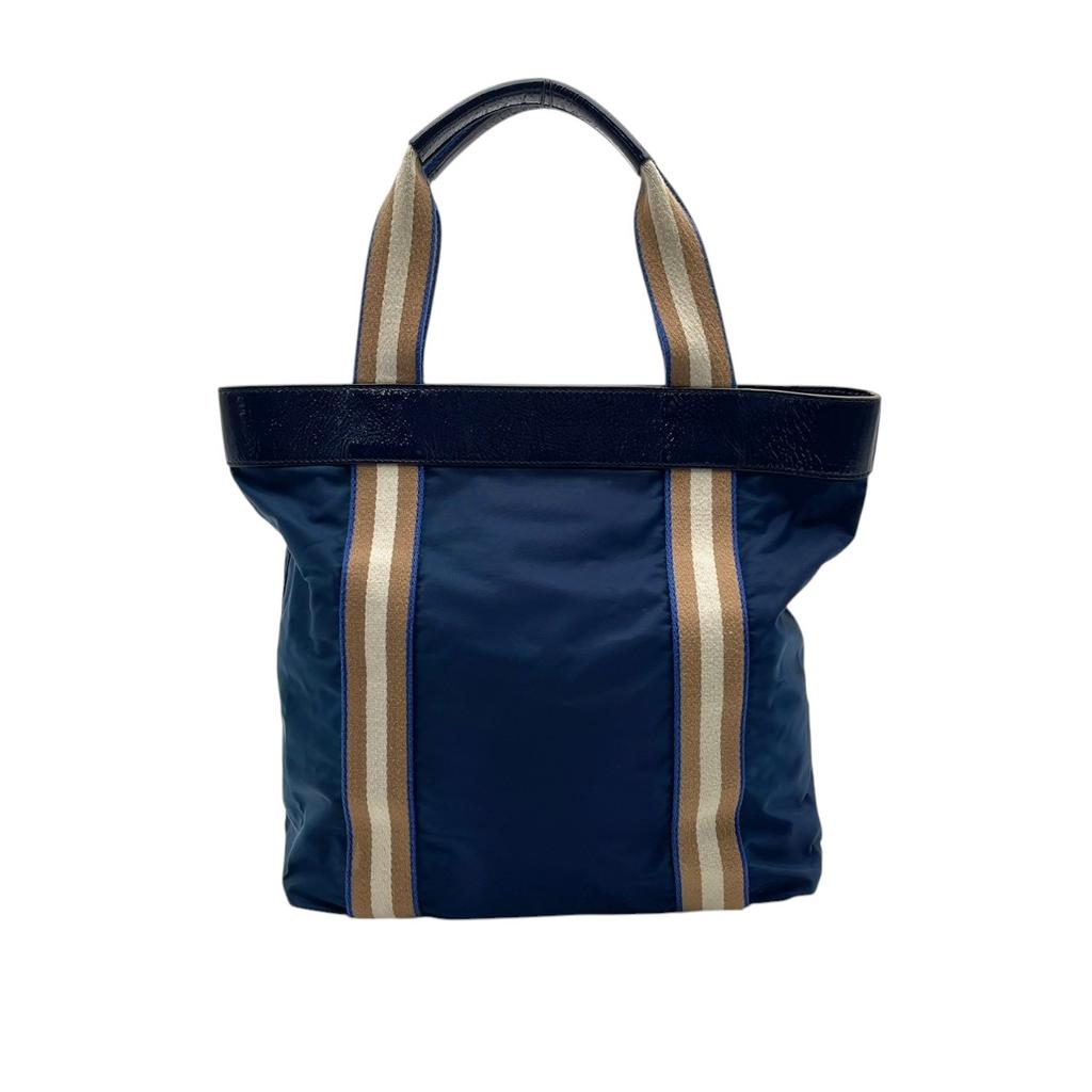 Used  Tote BagTote Bag Navy/beige Nylon/Patent leather Women