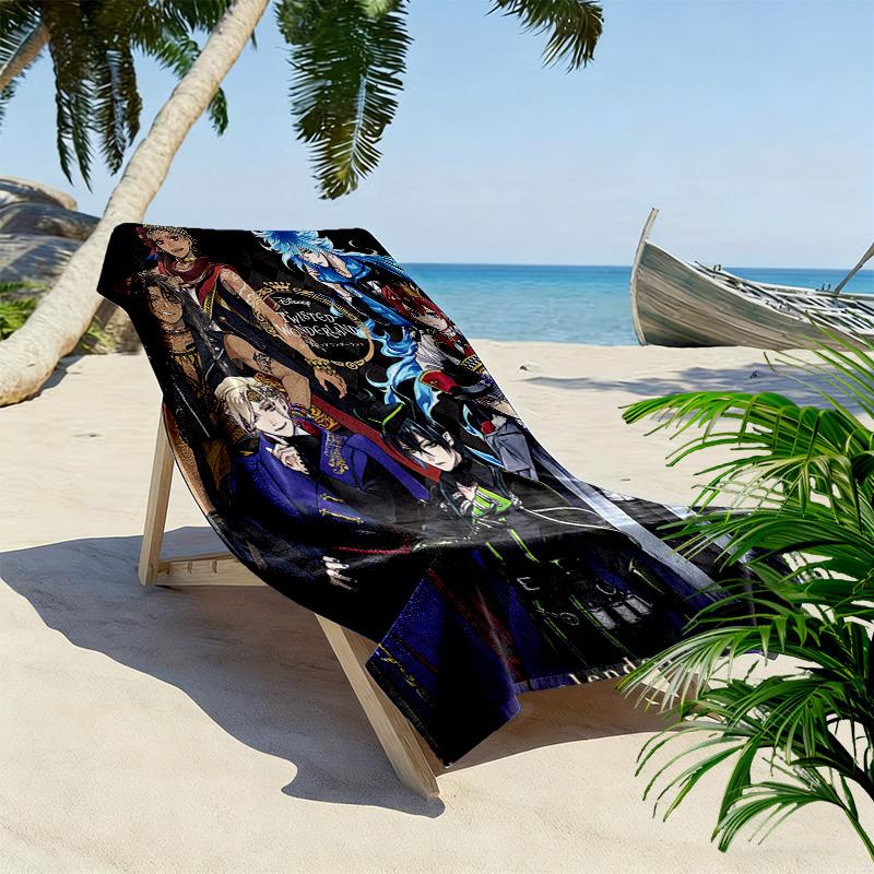 Twisted Wonderland 2D Flat Print Beach Towel, Large Soft Quick Dry Towel for Beach Camping SwimmingDSTJ0925062