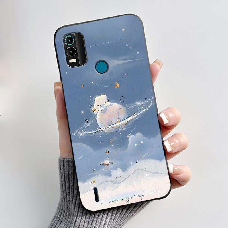 Casing For Nokia C21 Plus Case Nokia C31 Phone Case Back Cover Silicone Soft Black TPU Aesthetic Cute Cat Astronaut Bumper Shell