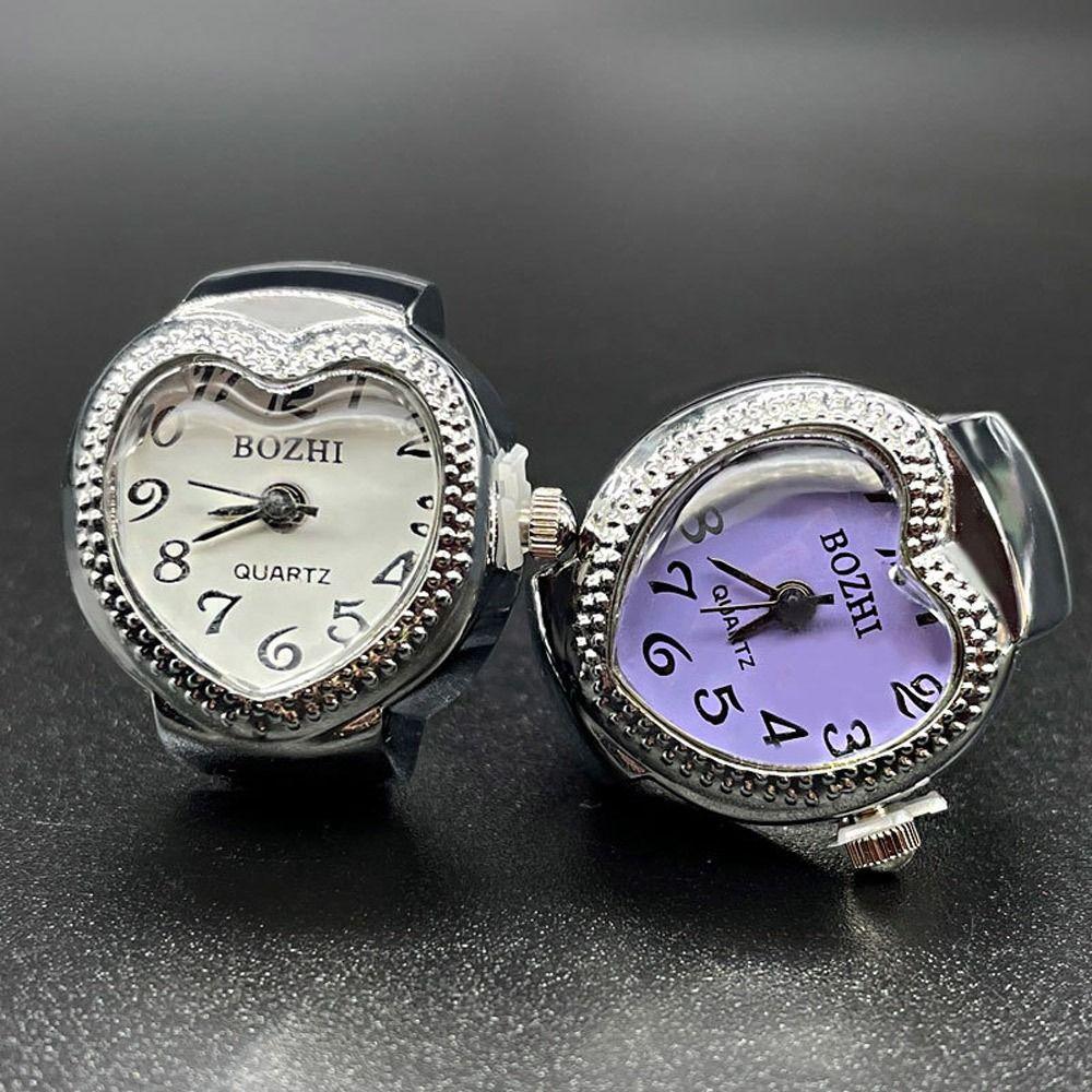 Elastic Stretchy Rings Love Quartz Ring Watch Digital Watch Round Quartz Finger Rings Ring Watch