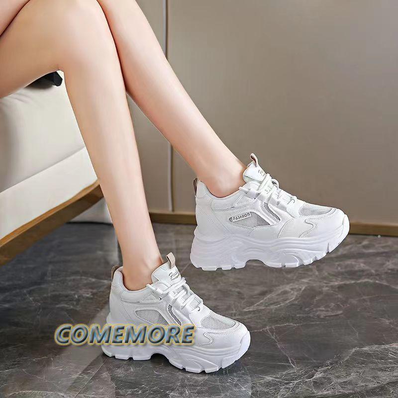 Sneakers Women's New Punk Gothic Style Girls Beige Platform High Heels Luxury Wedges Shoes for Woman Casual Sports Tennis Female
