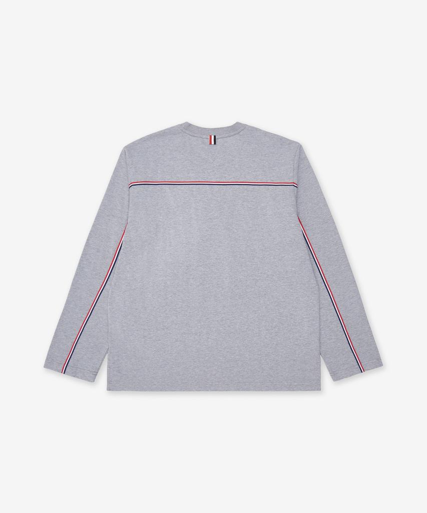 Tombeulaun Oversized Long Sleeve Rwb Trim T-Shirt - Light Grey / Mjs289A00042055
