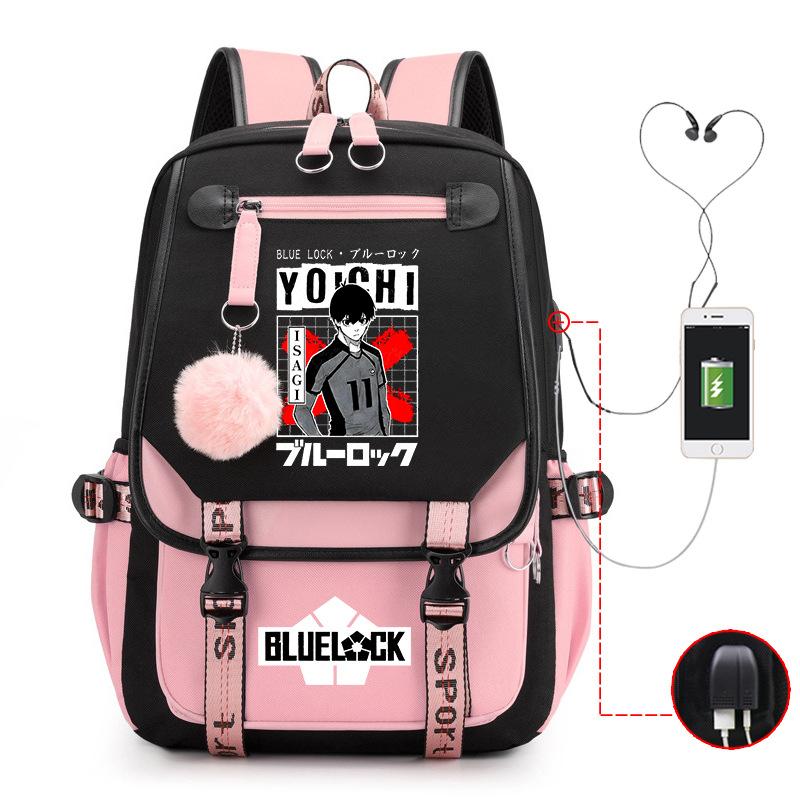 Blue Prison Anime School Bag College Wind Large Capacity Middle School Student Usb Backpack