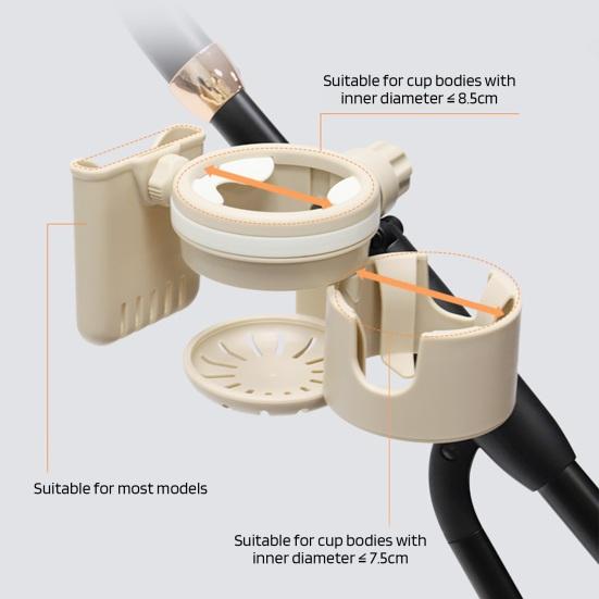 Выдвижной держатель для стакана для коляски с кронштейном для телефона 3 в 1, нескользящий, прочный держатель для коляски, вращающийся на 360 градусов, держатель для напитков