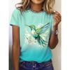 Fashion 3D Animal Birds Print T Shirt Women Summer Casual O-neck Short Sleeve Tops Kawaii Girl Tees