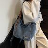 Korean Version of Casual Large-capacity Bag Women's Bag 2025 New Denim Tote Bag Simple Shoulder Armpit Bag