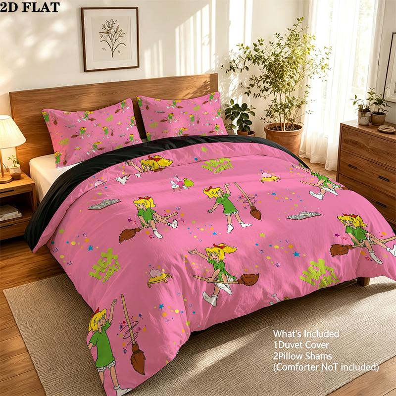 Bibi Tina Pattern Bedding Quilt Set Quilt Cover Pillowcase Home Birthday Gift(1 * duvet cover + 2 * pillowcase, without core)
