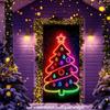 Christmas UV Fluorescent Door Banner/cover Background/holiday Party Decoration/Christmas Decorative Hanging Cloth