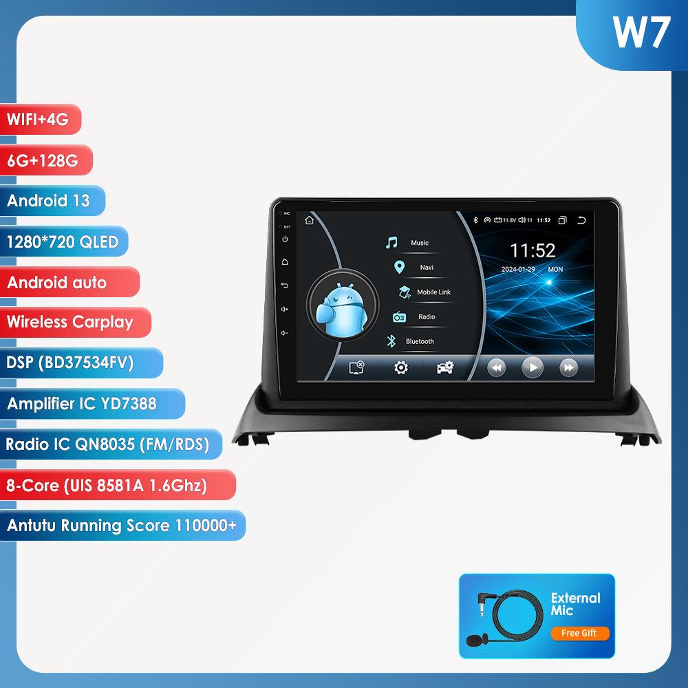 OSSURET Автомобильные интеллектуальные системы Carplay Android Car Radio для Renault Clio 2 2000-2012 Мультимедийный видеоплеер WIFI Интеллектуальный экран Авторадио RDS