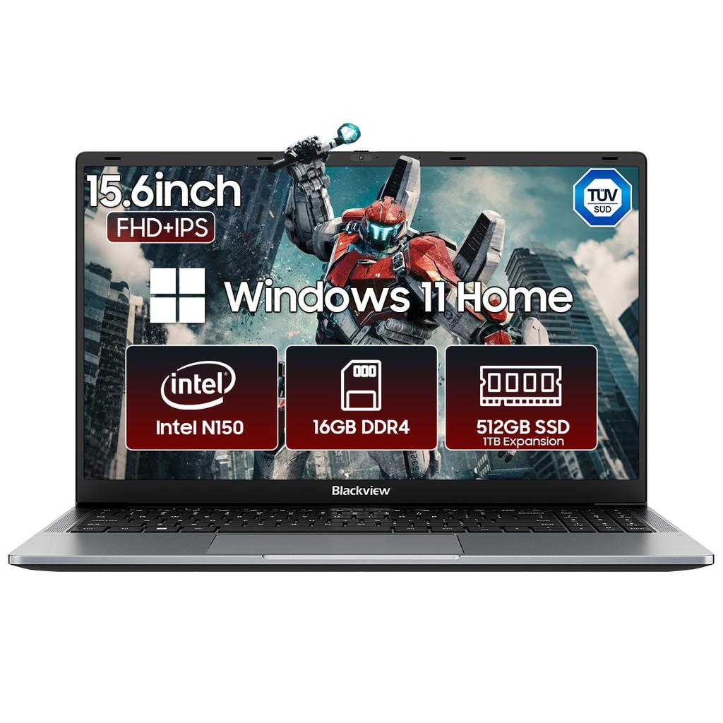 Blackview Ноутбук AceBook 6-го поколения Intel N150 15,6 дюйма 16 ГБ+256/512 ГБ