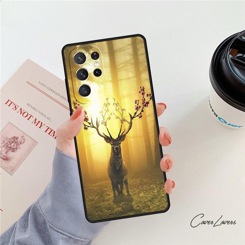 Чехол для телефона с рисунком животного Олень Для Samsung Galaxy S24 S25 S23 S22 Ultra Note 10 20 Plus S20 S21 FE Обложка