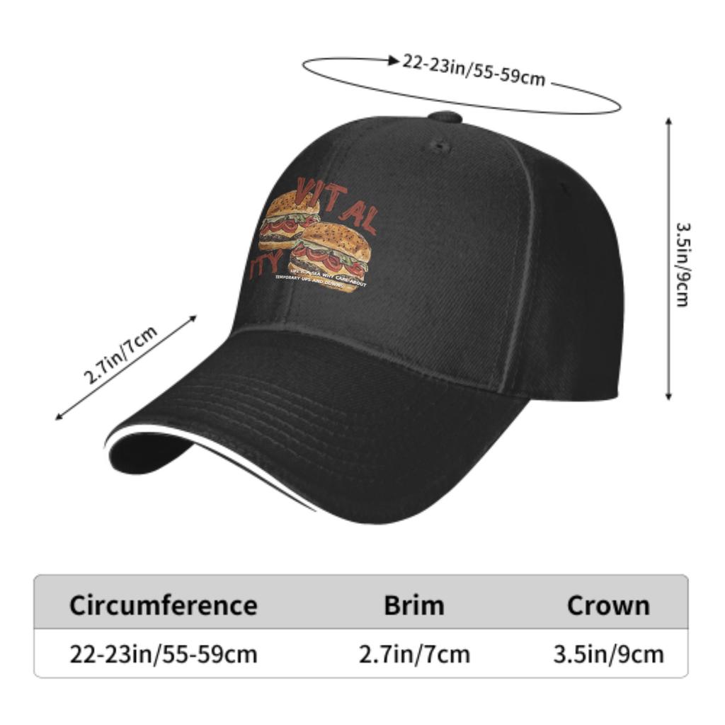 Authentic Baseball Caps Hamburger Design Women Men Teens Back To Shcool Daily Wear One Size