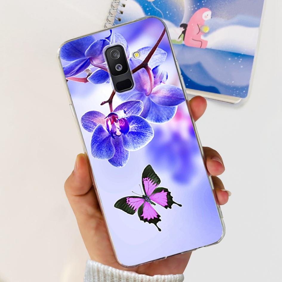 For Samsung A6 Plus 2018 Case SM-A605F New Fashion Butterfly Marble Soft Silicone Funda For Samsung Galaxy A6 A6+ SM-A600F Cover
