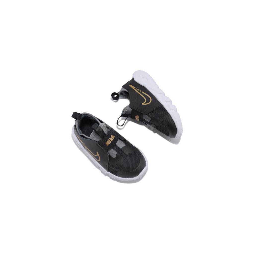 Nike Детские кроссовки Flex Runner 2 TD Black Metallic Gold Cool-серый белый DJ6039-007