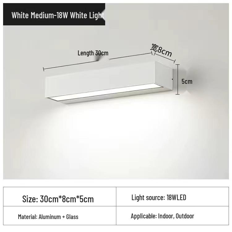 Водонепроницаемый уличный настенный светильник для патио или спальни - Минималистичный дизайн