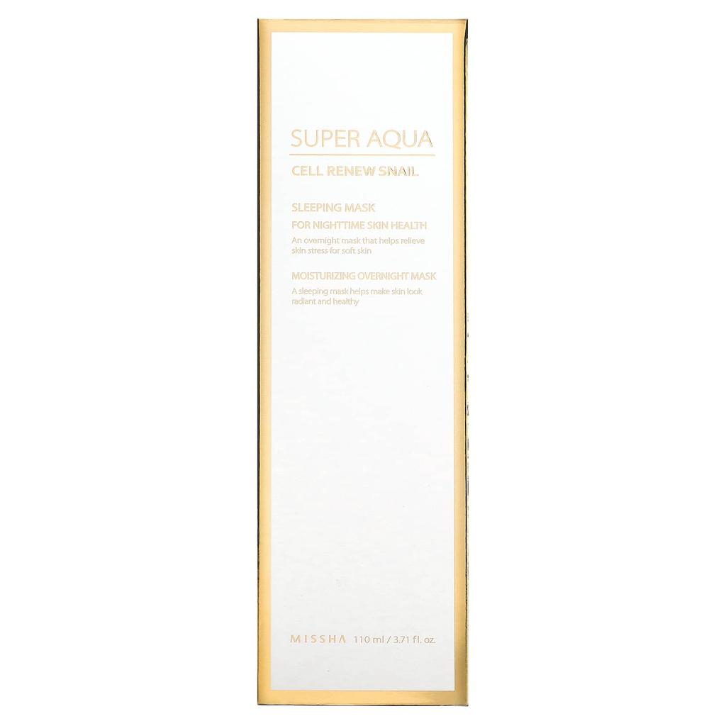 MISSHA Super Aqua, Cell Renew Snail, маска для красоты во время сна, 3,7 жидких унций (110 мл)