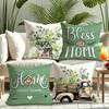 Rusty-charm Pillow Cover: Eucalyptus, Vintage Truck and Heartfelt Home-blessing Quotes, Sofa Chair Decorative Cushion Cover