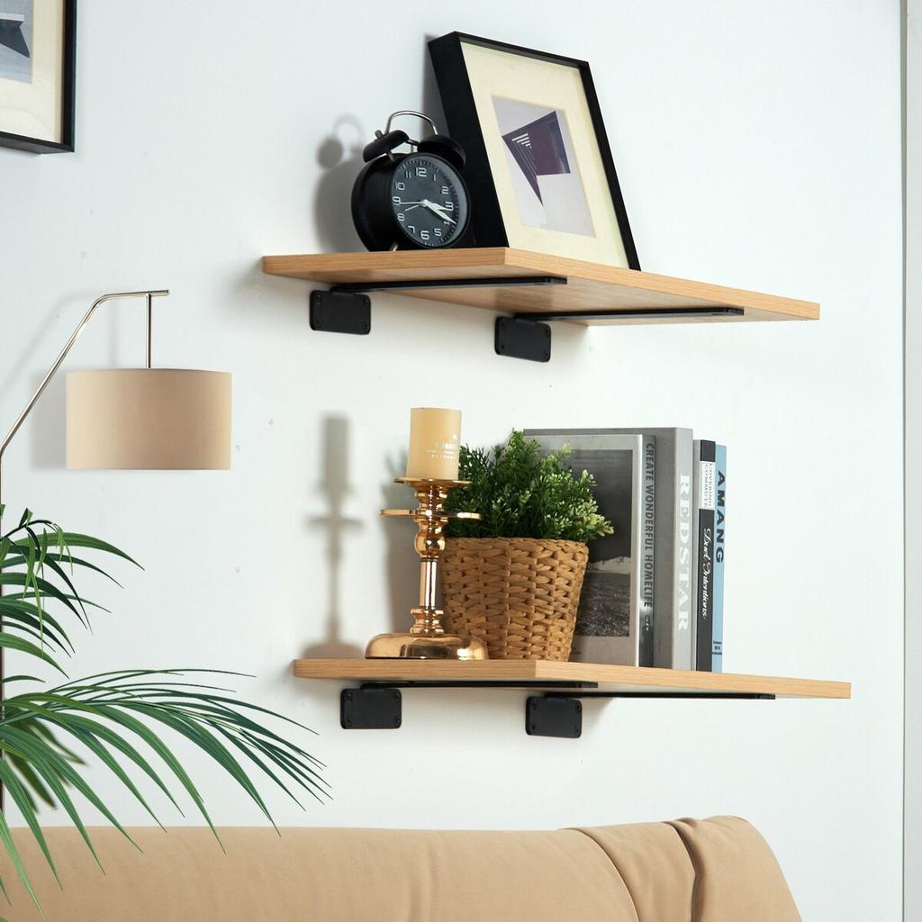 Shelf Bracket, 8”L x 4”W x 1.6”H 6 Pcs, Heavy Duty Floating Shelf Brackets, Brackets for Shelves, 5mm Thick Matte Black L Shelf Bracket,Steel Shelving