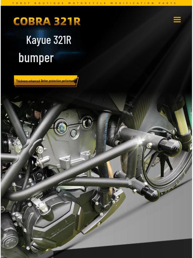 KYMCO 321R Front & Rear Guard Bars with Anti-Fall Spring Head Modification