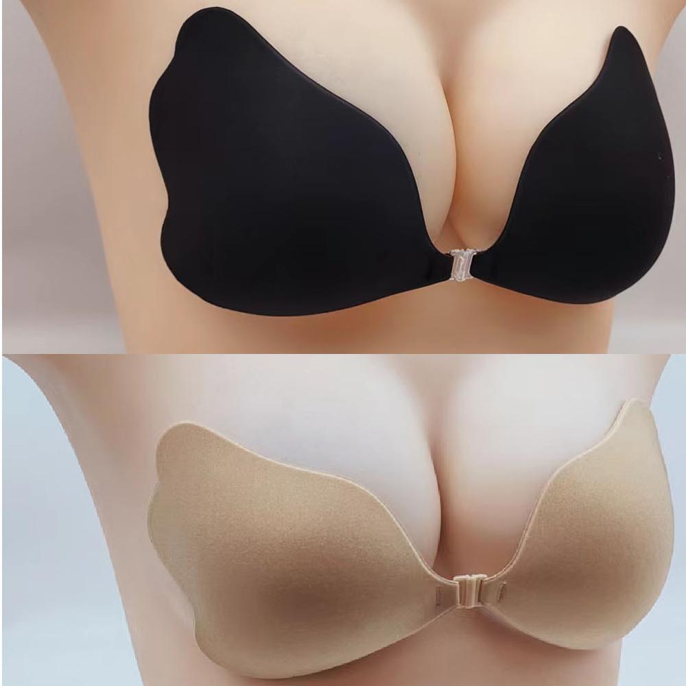 Женские невидимые бюстгальтеры, наклейки на грудь с бабочкой, бесшовный бюстгальтер с застежкой спереди, бюстгальтер пуш-ап без бретелек, нижнее белье