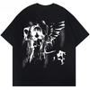 Harajuku Goth Men Anime Japanese Comics T-Shirt Angel Wings T-Shirt Graphic 2025 Hipster Cotton Y2K T-Shirt and Streetwear Tees