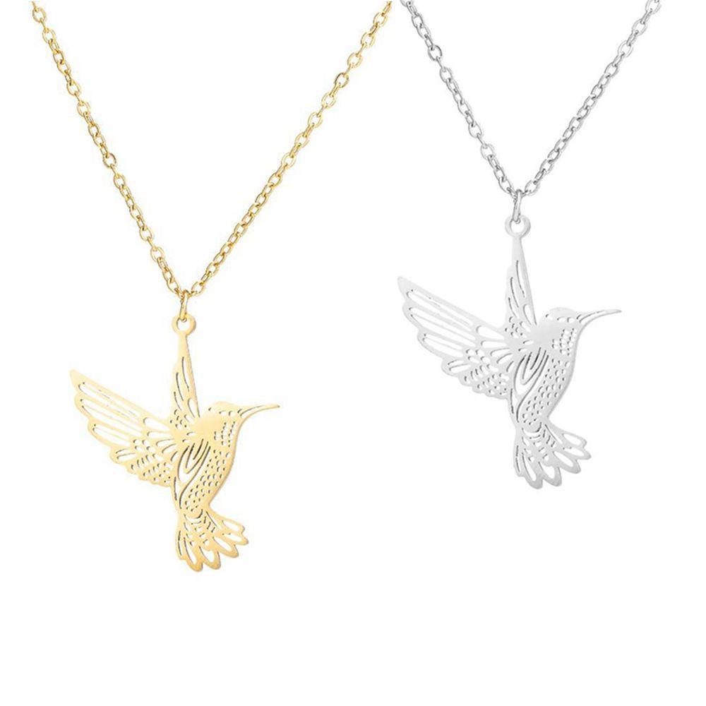 Новое золото серебро нержавеющая сталь кулон птица мужское ожерелье колибри