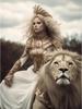 DIY Diamond Painting New Arrival 2023 Mosaic Handsome Women and Lions Cross Stitch Kit Rhinestone Embroidery Full Drill