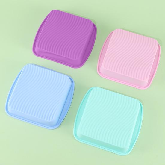 Non-Stick Cake Pan Food Grade Silicone Square Heat-Resistant Easy-to-Clean Baking Mould Bread Supply