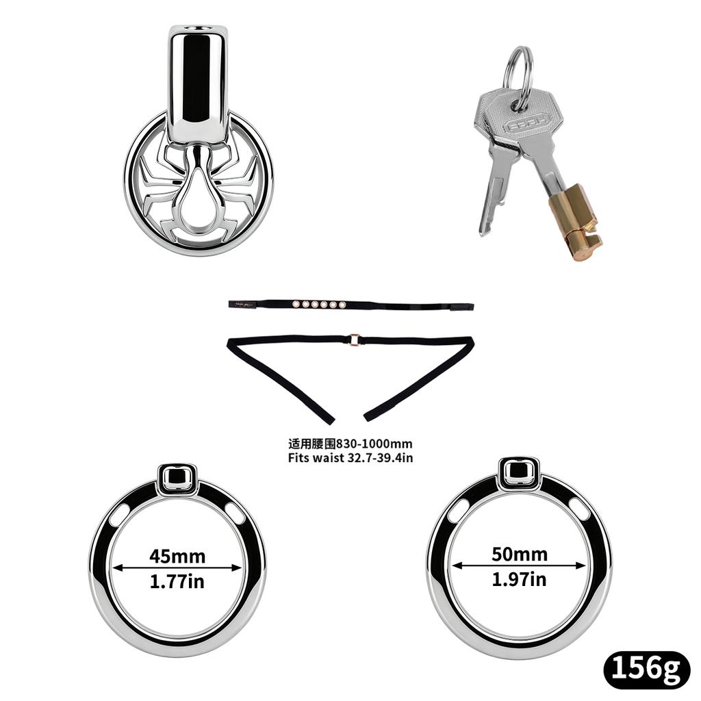 LEZEE Stainless Steel Male Chastity Cage Spider Hollow Out Chastity Lock Open Type Penis Lock Men BDSM Cock Cages BDSM Sex Toys