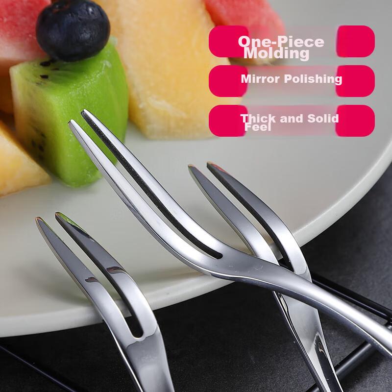 MAXCOOK 304 Stainless Steel Fruit Forks, Dessert Forks, Mooncake Forks, 5-Piece Set, MCGC795